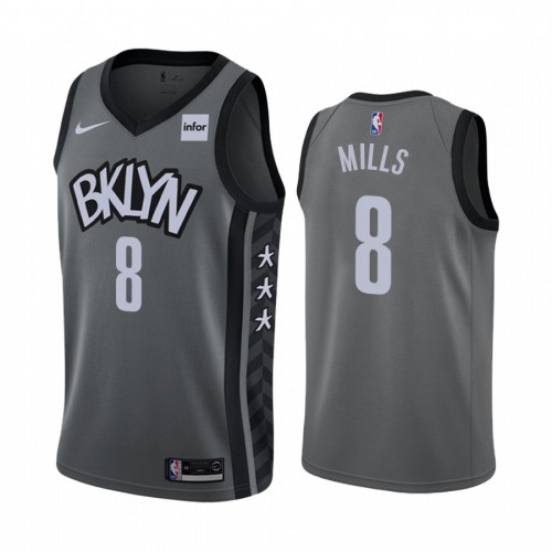 Brooklyn Nets #8 Patty Mills Gray Swingman Statement Edition Jersey Mens