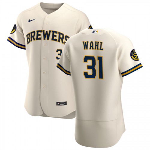 Milwaukee Milwaukee Brewers #31 Bobby Wahl Men's Cream Home 2020 Authentic Player Jersey Men's
