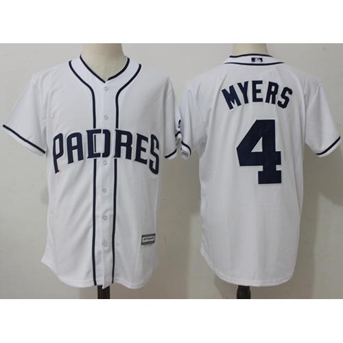 San Diego Padres #4 Wil Myers White New Cool Base Stitched Jersey Men's