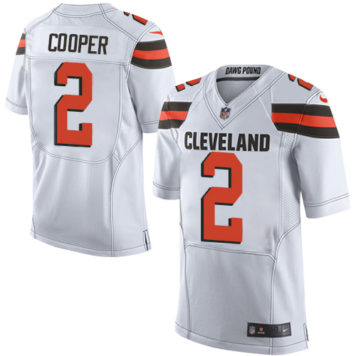Browns #2 Amari Cooper White Men's Stitched Elite Jersey