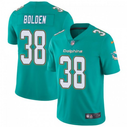 Miami Dolphins #38 Brandon Bolden Aqua Green Team Color Men's Stitched Vapor Untouchable Limited Jersey Men's