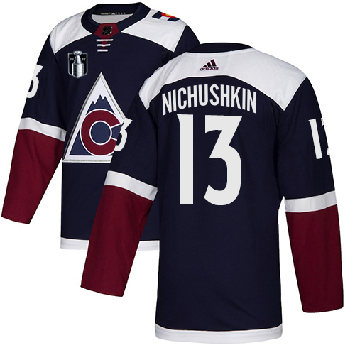 Adidas Colorado Avalanche #13 Valeri Nichushkin Navy 2022 Stanley Cup Final Patch Alternate Authentic Stitched Jersey Men's