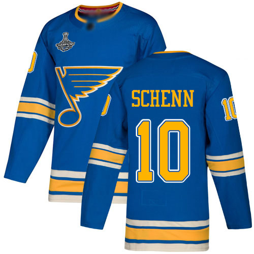 Adidas St. Louis Blues #10 Brayden Schenn Blue Alternate Authentic Stanley Cup Champions Stitched Youth Jersey Youth