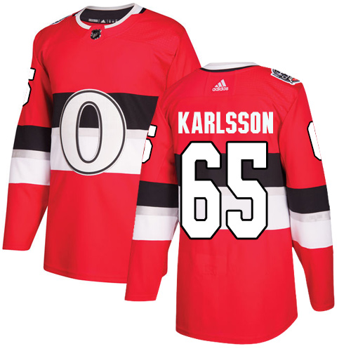 Adidas Ottawa Senators #65 Erik Karlsson Red Authentic 2017 100 Classic Stitched Youth Jersey Youth