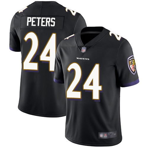 Baltimore Ravens #24 Marcus Peters Black Alternate Men's Stitched Vapor Untouchable Limited Jersey Men's