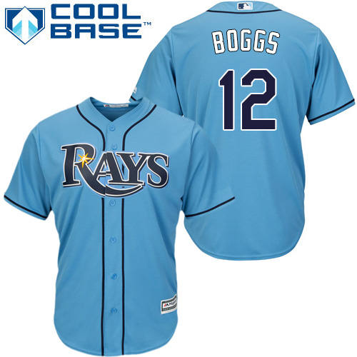 Tampa Bay Rays #12 Wade Boggs Light Blue Cool Base Stitched Youth Jersey Youth