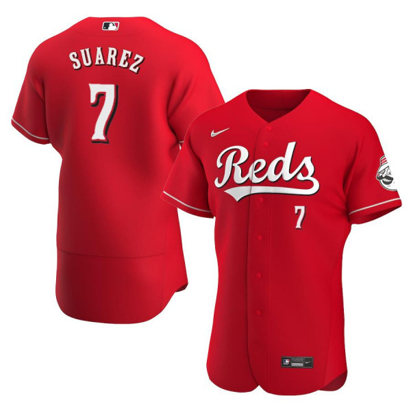 Men's Cincinnati Reds 7 Authentic Red Alternate 2020 Eugenio Suarez Jersey