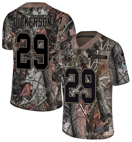 Rams #29 Eric Dickerson Camo Men's Stitched Limited Rush Realtree Jersey