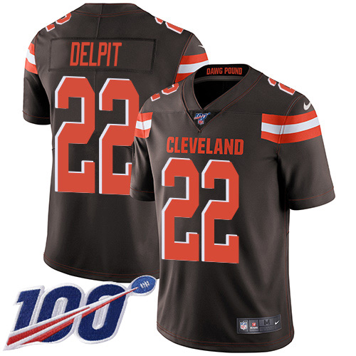 Cleveland Browns #22 Grant Delpit Brown Team Color Men's Stitched 100th Season Vapor Untouchable Limited Jersey Men's