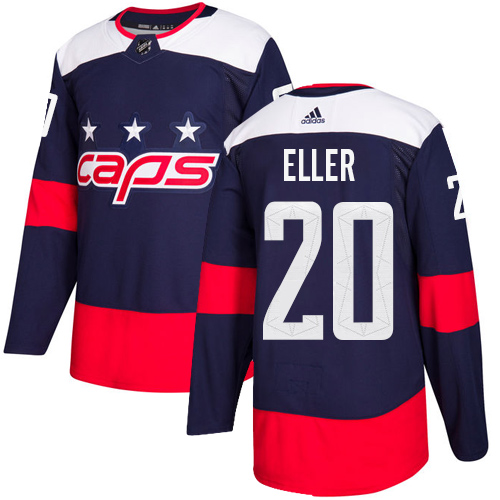 Adidas Washington Capitals #20 Lars Eller Navy Authentic 2018 Stadium Series Stitched Jersey Men's