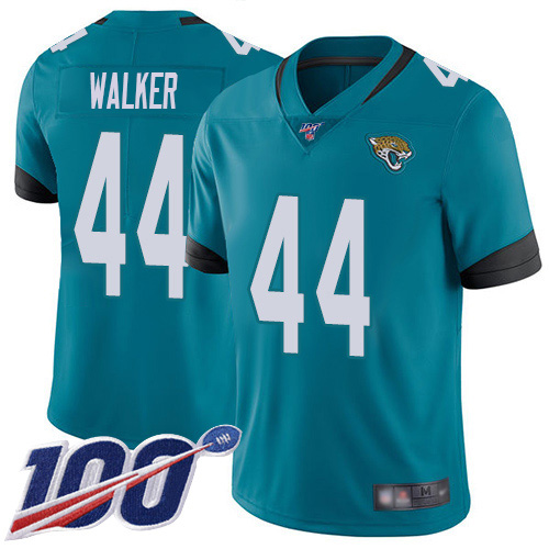 Jaguars #44 Travon Walker Teal Green Alternate Men's Stitched 100th Season Vapor Limited Jersey