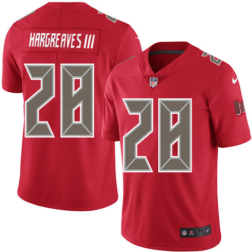 Tampa Bay Buccaneers #28 Vernon Hargreaves III Red Men's Stitched Limited Rush Jersey Men's