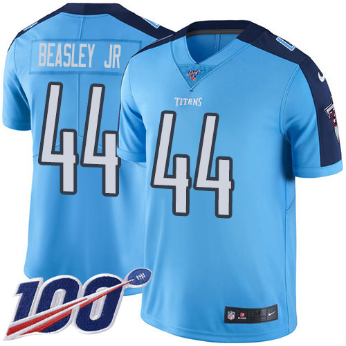 Tennessee Titans #44 Vic Beasley Jr Light Blue Youth Stitched Limited Rush 100th Season Jersey Youth