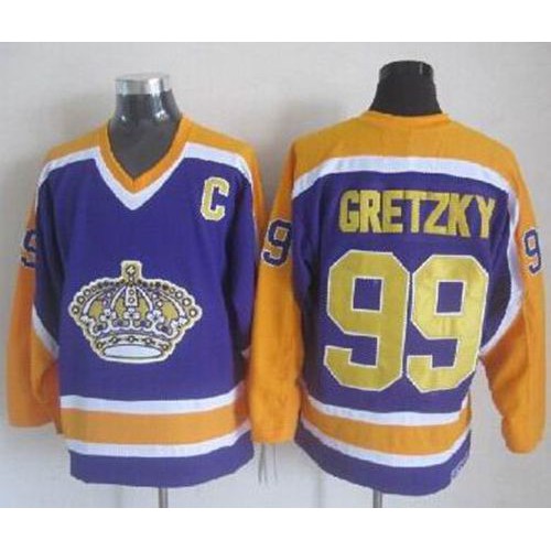 Los Angeles Kings #99 Wayne Gretzky Purple CCM Throwback Stitched Jersey Men's