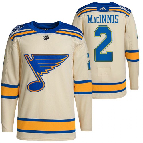 St. Louis St. Louis Blues #2 Al Macinnis Men's Adidas 2022 Winter Classic Authentic Jersey Cream Men's