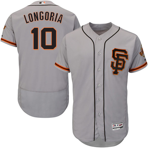 San Francisco Giants #10 Evan Longoria Grey Flexbase Authentic Collection Road 2 Stitched Jersey Men's