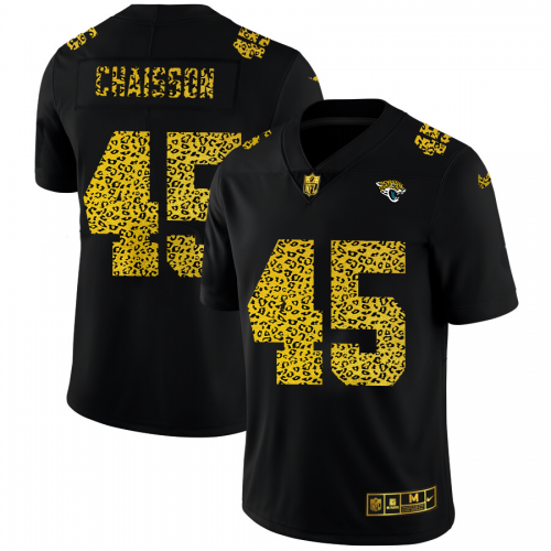 Jacksonville Jacksonville Jaguars #45 K'Lavon Chaisson Men's Leopard Print Fashion Vapor Limited Jersey Black Men's