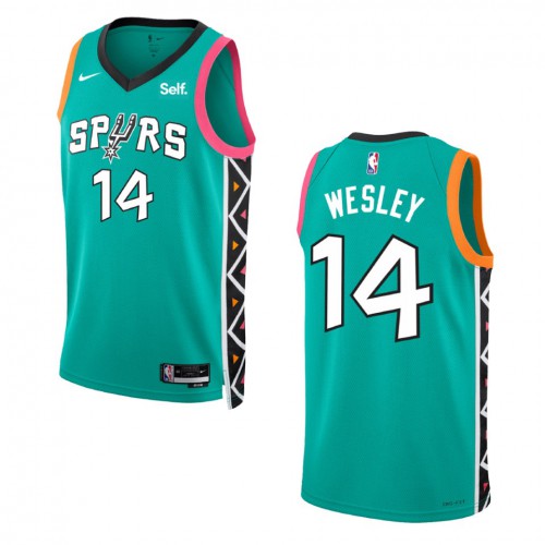 San Antonio San Antonio Spurs #14 Blake Wesley Unisex Green 2022-23 Swingman Jersey - City Edition Mens