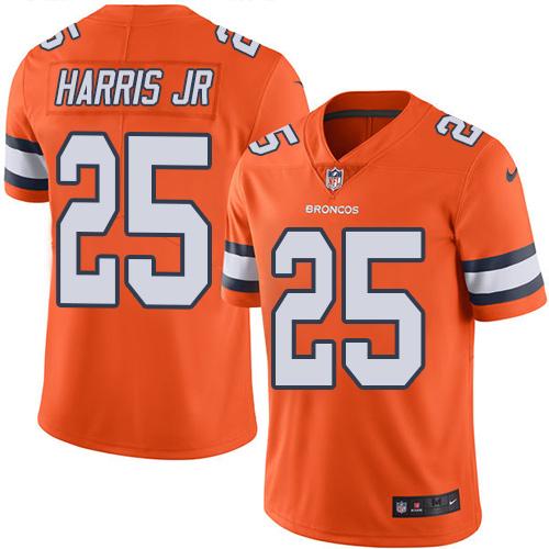 Denver Broncos #25 Chris Harris Jr Orange Men's Stitched Limited Rush Jersey Men's