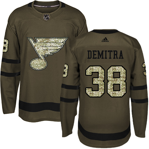 Adidas St. Louis Blues #38 Pavol Demitra Green Salute to Service Stitched Jersey Men's