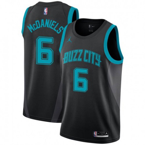 Charlotte Hornets #6 Jalen McDaniels Black Jordan Swingman City Edition 2018/19 Jersey Mens