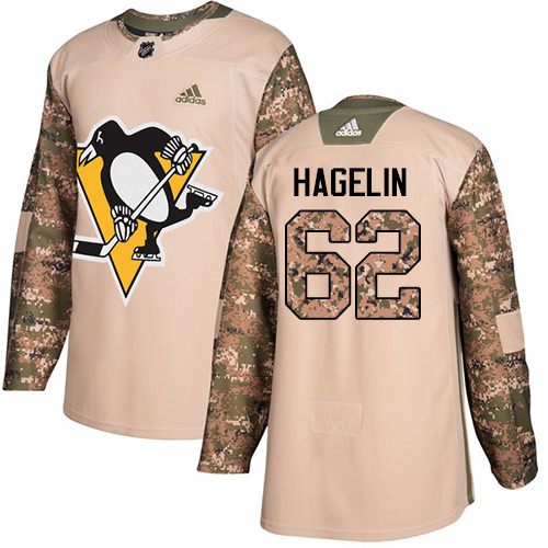 Adidas Pittsburgh Penguins #62 Carl Hagelin Camo Authentic 2017 Veterans Day Stitched Jersey Men's