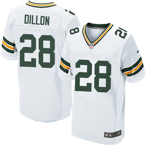 Packers #28 AJ Dillon White Men's Stitched New Elite Jersey
