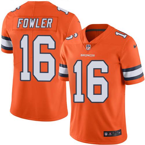 Denver Broncos #16 Bennie Fowler Orange Men's Stitched Limited Rush Jersey Men's