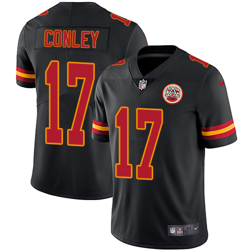 Kansas City Chiefs #17 Chris Conley Black Men's Stitched Limited Rush Jersey Men's