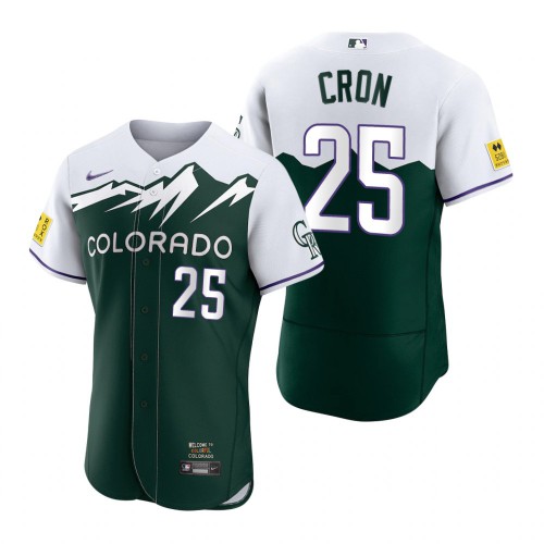 Colorado Colorado Rockies #25 C.J. Cron Green Men's Authentic 2022 City Connect Jersey Men's