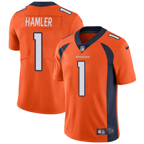 Broncos #1 KJ Hamler Orange Team Color Men's Stitched Vapor Untouchable Limited Jersey
