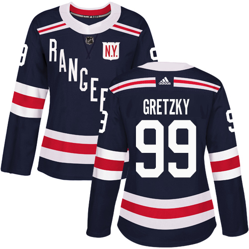 Adidas New York Rangers #99 Wayne Gretzky Navy Blue Authentic 2018 Winter Classic Women's Stitched Jersey Womens