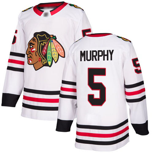Adidas Chicago Blackhawks #5 Connor Murphy White Road Authentic Stitched Jersey Men's