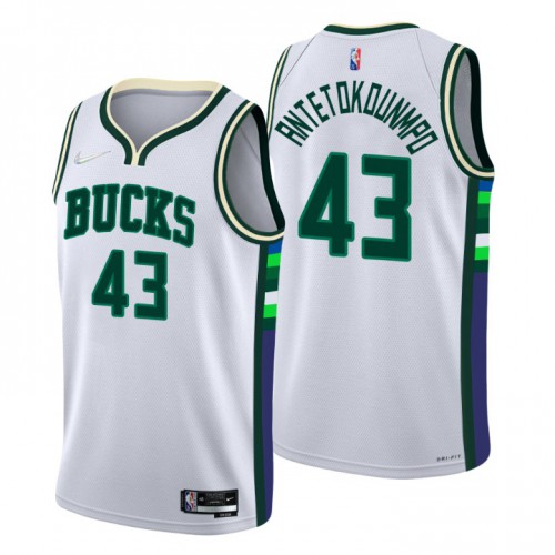 Milwaukee Milwaukee Bucks #43 Thanasis Antetokounmpo Mens White 2021/22 Swingman Jersey - City Edition Mens