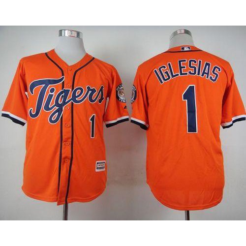 Detroit Tigers #1 Jose Iglesias Orange Cool Base Stitched Jersey Men's