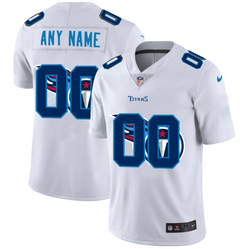 Tennessee Titans Custom White Men's Team Logo Dual Overlap Limited Jersey