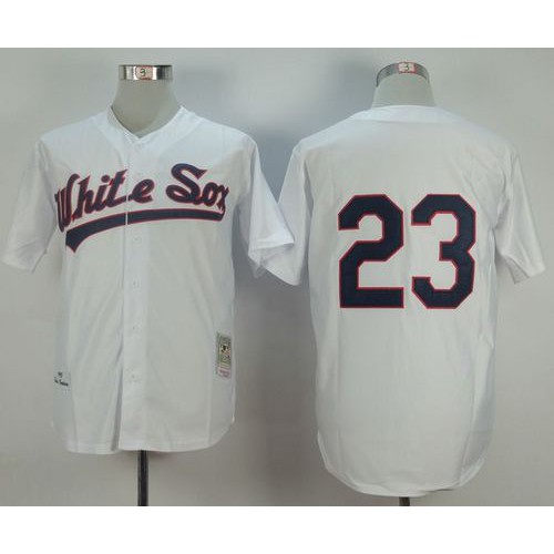 Mitchell and Ness 1990 Chicago White Sox #23 Robin Ventura White Throwback Stitched Jersey Men's