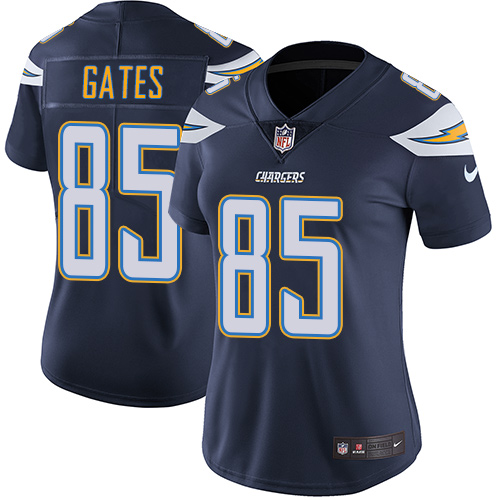 Los Angeles Chargers #85 Antonio Gates Navy Blue Team Color Women's Stitched Vapor Untouchable Limited Jersey Womens