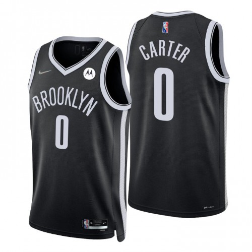Brooklyn Nets #0 Jevon Carter Black Mens 2021-22 75th Anniversary Diamond Swingman Jersey - Icon Edition Mens