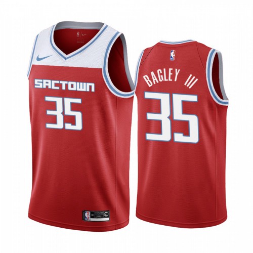 Sacramento Kings #35 Marvin Bagley III 2019-20 Mens Red City Edition Jersey Mens