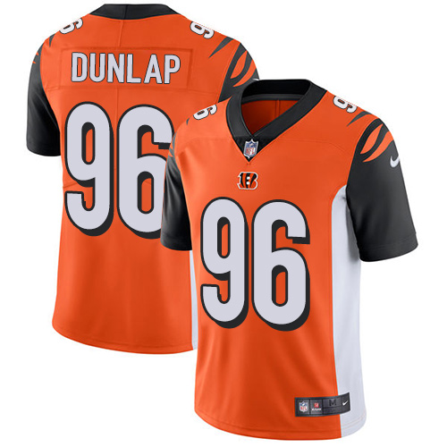 Cincinnati Bengals #96 Carlos Dunlap Orange Alternate Youth Stitched Vapor Untouchable Limited Jersey Youth