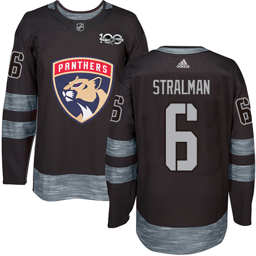 Adidas Florida Panthers #6 Anton Stralman Black 1917-2017 100th Anniversary Stitched Jersey Men's