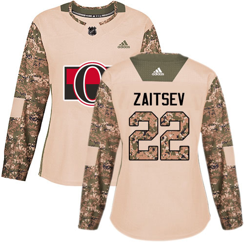 Adidas Ottawa Senators #22 Nikita Zaitsev Camo Authentic 2017 Veterans Day Women's Stitched Jersey Womens