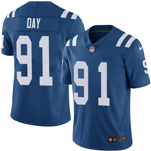 Indianapolis Colts #91 Sheldon Day Royal Blue Team Color Youth Stitched Vapor Untouchable Limited Jersey Youth