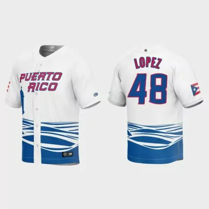 Jorge Lopez Puerto Rico Baseball 2023 World Baseball Classic Jersey – White