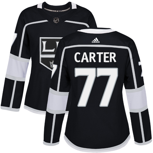 Adidas Los Angeles Kings #77 Jeff Carter Black Home Authentic Women's Stitched Jersey Womens