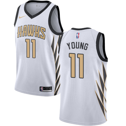 Atlanta Hawks #11 Trae Young White Swingman City Edition 2018/19 Jersey Mens