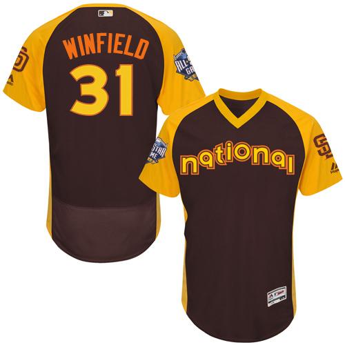 San Diego Padres #31 Dave Winfield Brown Flexbase Authentic Collection 2016 All-Star National League Stitched Jersey Men's