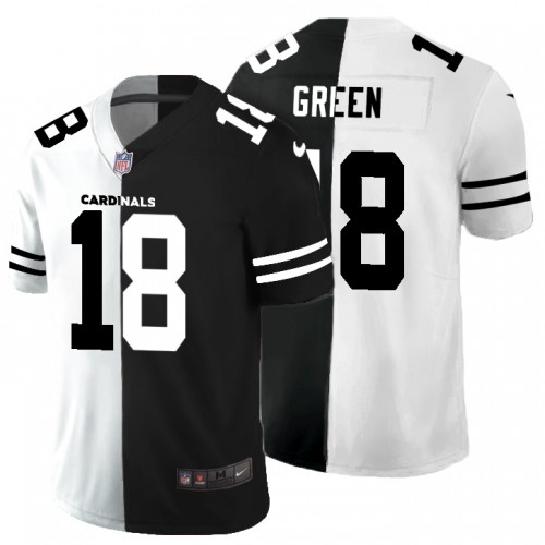 Arizona Arizona Cardinals #18 A.J. Green Men's Black V White Peace Split Vapor Untouchable Limited Jersey Men's