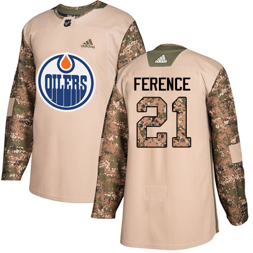 Adidas Edmonton Oilers #21 Andrew Ference Camo Authentic 2017 Veterans Day Stitched Youth Jersey Youth